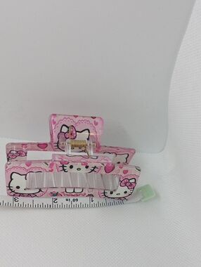 Hello Kitty Pink Patterned Acrylic Hair Claw